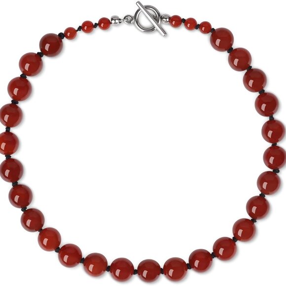 Choker Necklace for Women Statement Necklace Onyx Carnelian Beaded Choker - Picture 1 of 6